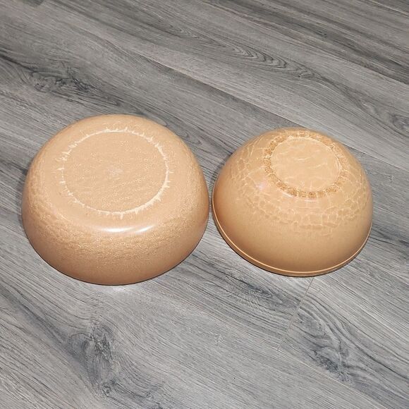 Set Of 2 Vintage 70's Coated Wooden Ellingers LG Mixing Bowls - Picture 5 of 5